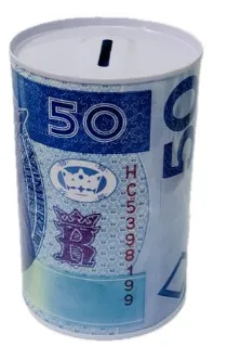 Копилка-банка жестяная 12см Валюта L230476